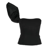 pinko haut asymétrique à détail de corset - noir