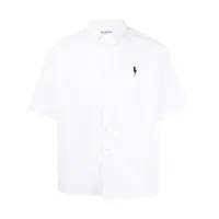 neil barrett chemise en coton à logo brodé - blanc