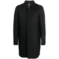 sapio manteau en laine mélangée à simple boutonnage - noir