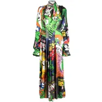 natasha zinko robe longue à imprimé graphique - multicolore