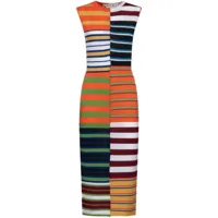 marni robe mi-longue en maille à design patchwork - orange