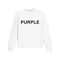 purple brand sweat en polaire à logo imprimé - blanc