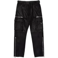 purple brand pantalon zippé à poches cargo - noir
