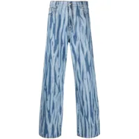 john richmond jean ample à imprimé abstrait - bleu