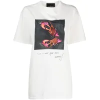john richmond t-shirt laetita en coton à imprimé graphique - blanc