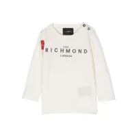 john richmond junior t-shirt en coton à logo imprimé - blanc