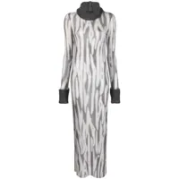 john richmond robe longue à imprimé abstrait - gris