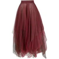 romeo gigli pre-owned jupe en tulle à design asymétrique (années 2000) - rouge