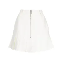 ganni minijupe à design plissé - blanc
