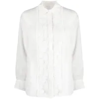 zimmermann chemise raie à empiècements en dentelle - blanc