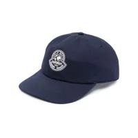 moncler casquette en coton à logo imprimé - bleu