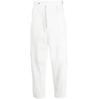 polo ralph lauren pantalon droit à fermeture décalée - blanc