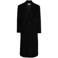 mm6 maison margiela manteau en laine vierge à simple boutonnage - noir