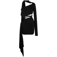 mugler robe courte à design asymétrique - noir