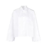 mm6 maison margiela chemise en coton à coupe crop - blanc