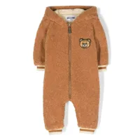 moschino kids pyjama en peau lainée artificielle - marron