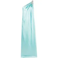 stella mccartney robe longue à design à une épaule - bleu