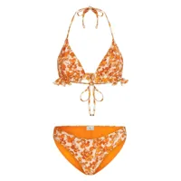 etro bikini triangles à imprimé berry - orange