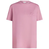 etro t-shirt en coton à logo brodé - rose