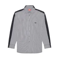 diesel chemise en jean s-warh à rayures - gris