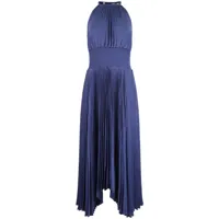 a.l.c. robe imprimée renzo ii à design plissé - bleu