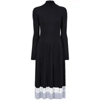 proenza schouler white label robe mi-longue lila à motif tie dye - noir