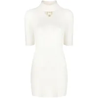 patou robe courte en laine d'alpaga mélangée - blanc