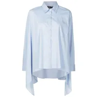 uma | raquel davidowicz chemise à détail drapé - bleu