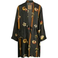 uma wang veste kimono à imprimée fruit - vert