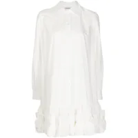 molly goddard robe-chemise à manches longues - blanc