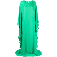 rayane bacha robe drapée tula à effet de transparence - vert
