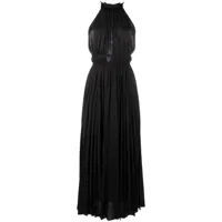 maje robe plissée à coupe longue - noir