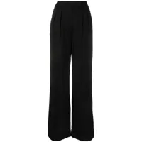 emporio armani pantalon droit à détails plissés - noir