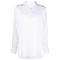 dkny chemise à col italien - blanc