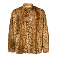 neighborhood chemise à imprimé léopard - marron