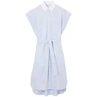 burberry robe-chemise à taille ceinturée - bleu