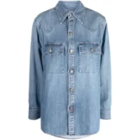 made in tomboy chemise en jean sara à poches poitrine - bleu