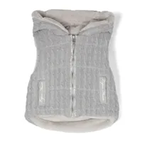 lapin house veste en fourrure artificielle à design réversible - gris