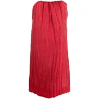 khaite robe bustier en soie à coupe courte - rouge