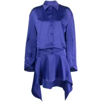 the attico robe-chemise à ourlet asymétrique - violet