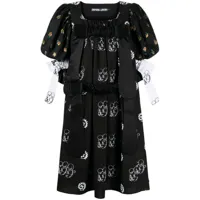 chopova lowena robe mi-longue à imprimé graphique - noir