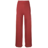 aeron pantalon en maille lia à design nervuré - rouge