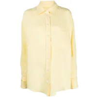 forte dei marmi couture chemise rayée en lin à manches longues - jaune