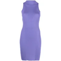 aeron robe courte en maille à design nervuré - violet