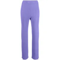 aeron pantalon droit à design nervuré - violet