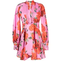 forte dei marmi couture robe ceinturée en coton à fleurs - rose