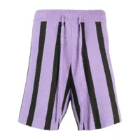 nanushka short en tissu éponge à rayures - violet