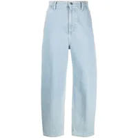 nanushka jean ample à coupe courte - bleu