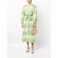 johanna ortiz robe tunique rimarima en coton - vert