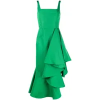 alexander mcqueen robe évasée à design asymétrique - vert